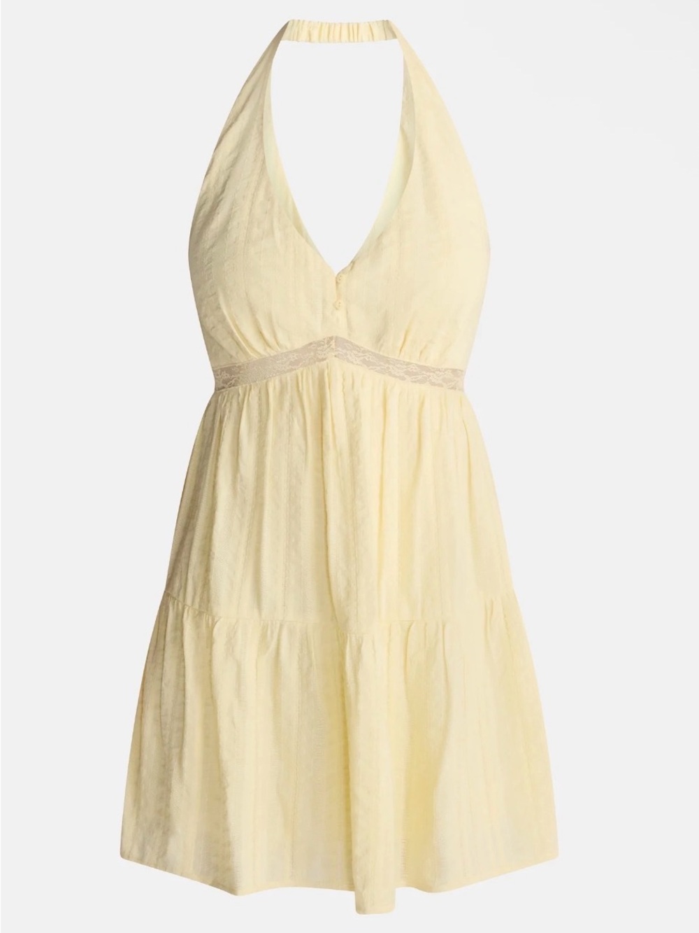 Halter Neck Yellow Summer Dress